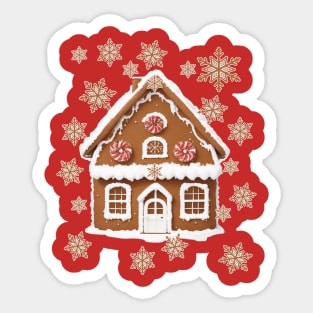 Gingerbread House Cute Snowflakes Cookies Sticker